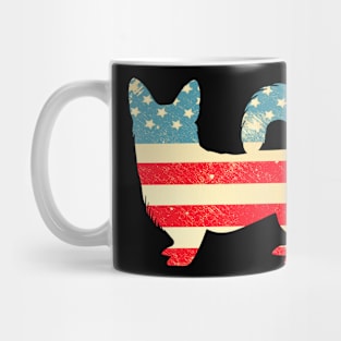 American Flag Corgi Mug